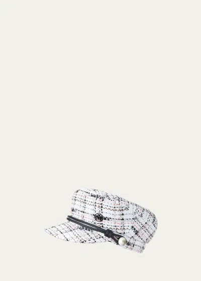 Maison Michel New Abbey Tweed Newsboy Cap In Multi