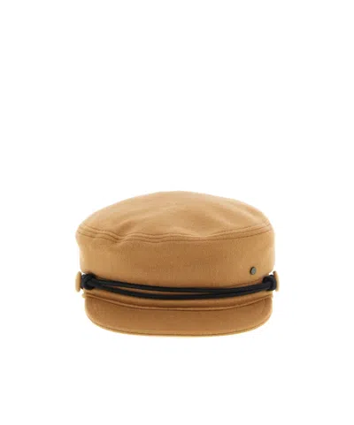 Maison Michel New Abby Cashmere Sailor Cap In Brown