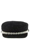 Maison Michel Abby Hat Featuring Sequins And Pearl Accents In Black