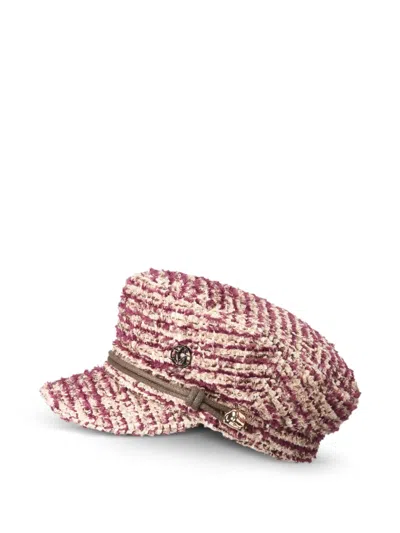 Maison Michel New Abby Tweed Baker Boy Hat In Pink