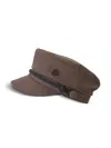 Maison Michel New Abby Twill Baker Boy Hat In Brown
