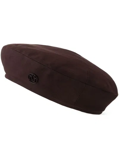 Maison Michel New Billy Cotton Beret In Brown