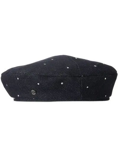 Maison Michel New Billy Denim Beret In Blue
