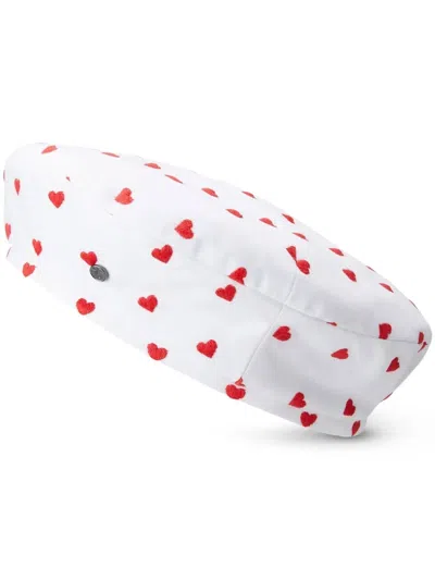 Maison Michel Heart-print Beret In White