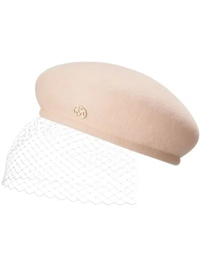 Maison Michel New Bonnie Veil Beret In Neutrals
