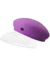Maison Michel New Bonnie Veil Beret In Purple