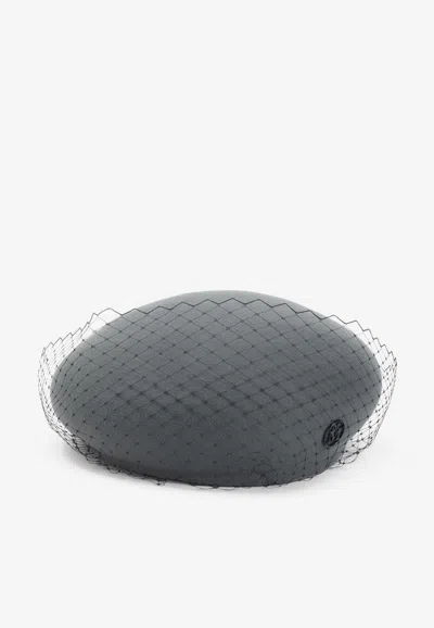 Maison Michel New Bonnie Veil Hat In Gray