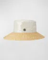 MAISON MICHEL NEW KENDALL SEQUINED LINEN & STRAW BUCKET HAT