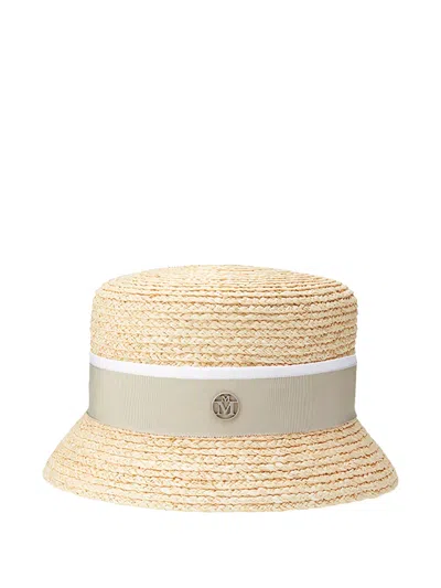 Maison Michel New Kendall Straw Hat In Brown