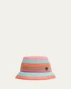 Maison Michel Logo-plaque Striped Hat In Multi