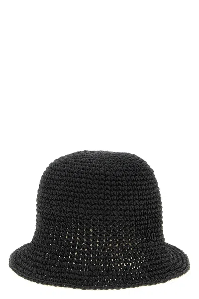 Maison Michel Pablo Crochet Hat Wide Brim Design In Black