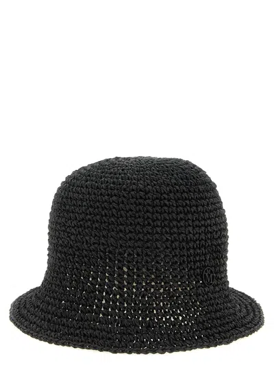 Maison Michel Pablo Crochet Hat Wide Brim Design In Black