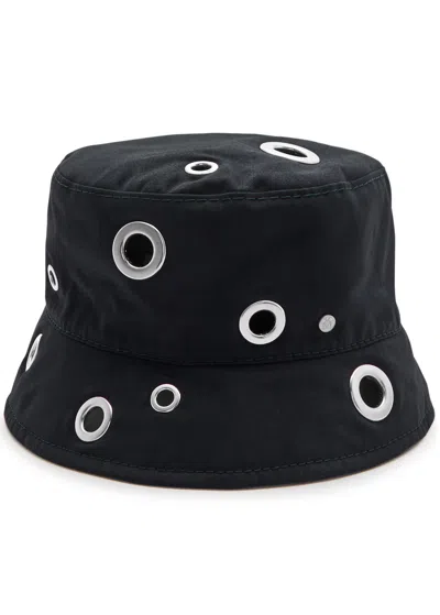 Maison Michel Paris Axel Eyelet Cotton Bucket Hat In Black