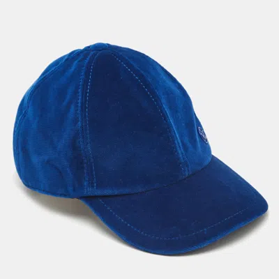 Pre-owned Maison Michel Paris Blue Velvet Tiger Cap M