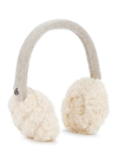 Maison Michel Paris Morgana Ivory Faux Fur Ear Muffs In White