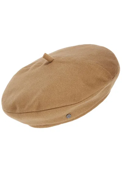Maison Michel Paris New Billy Camel Cashmere Beret In Brown