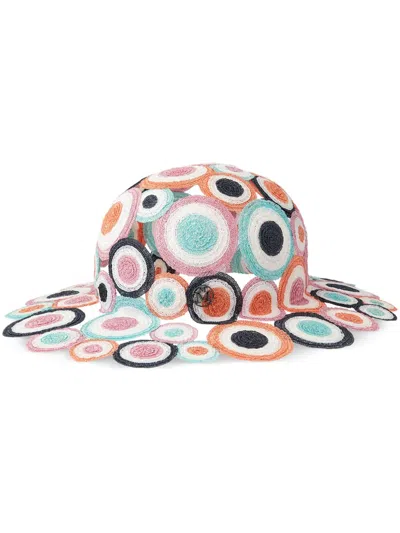 Maison Michel Pat Cut-out Straw Hat In Blue