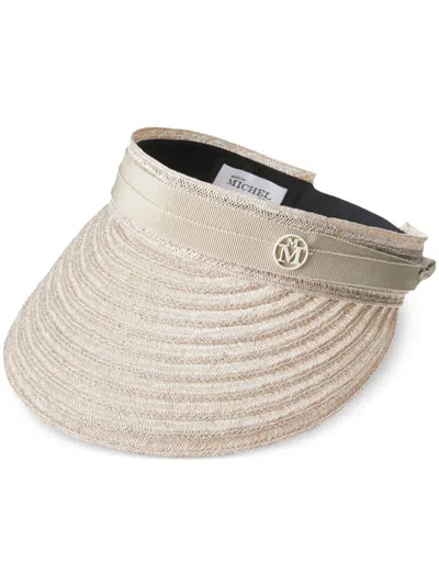 Maison Michel Pat Visor In Neutrals