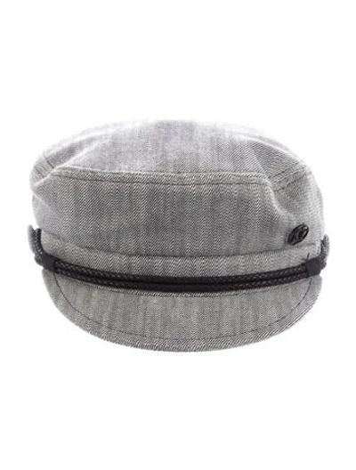 Pre-owned Maison Michel Pattern Baker Boy Hat In Gray