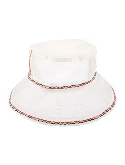 Pre-owned Maison Michel Pattern Bucket Hat In White