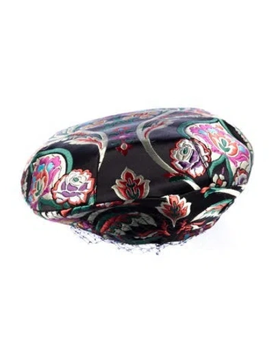 Pre-owned Maison Michel Pattern Print Hat In Black