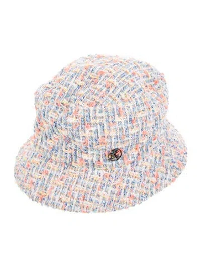 Pre-owned Maison Michel Patterned Bucket Hat In Blue
