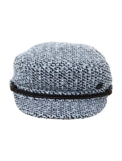 Pre-owned Maison Michel Patterned New Abby Hat In Blue