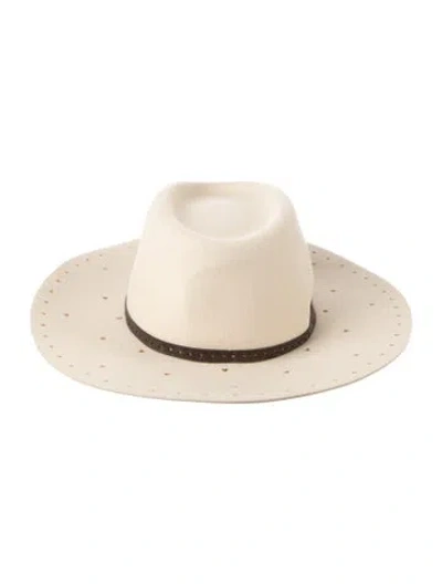 Pre-owned Maison Michel Patterned Rabbit Felt Western Hat In Neutral