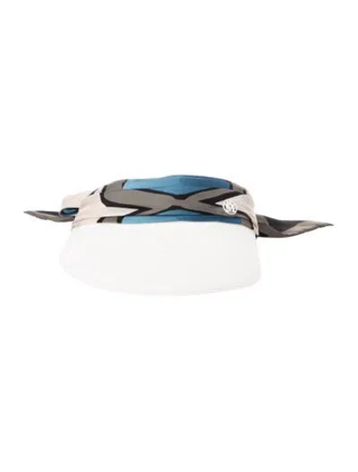 Pre-owned Maison Michel Patterned Sun Visor In White