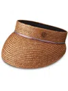 Maison Michel Patty Seasonal Iconic Straw Visor In Brown