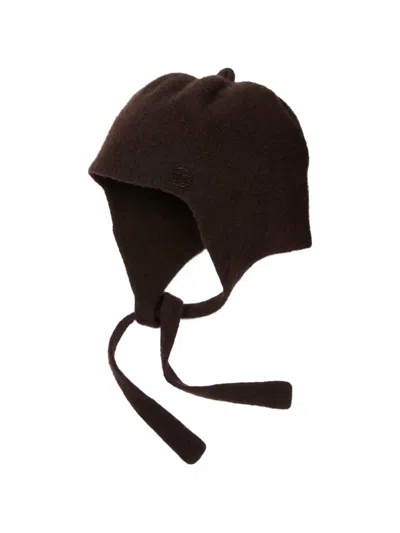 Maison Michel Paulina Logo-plaque Hat In Brown