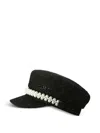 Maison Michel Pearl-embellished Cap In Black