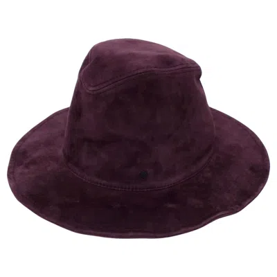 Pre-owned Maison Michel Purple Suede Brim Hat