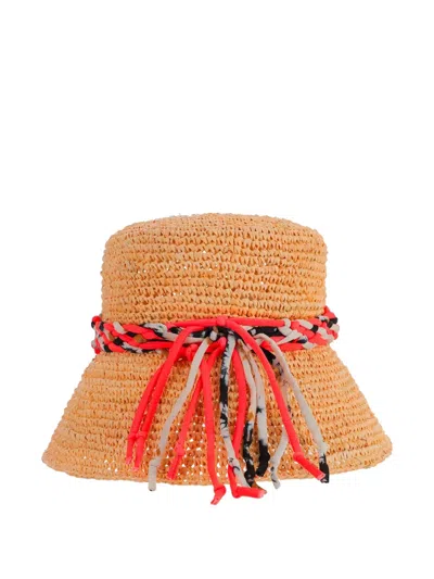 Maison Michel Raffia Sun Hat In Neutral
