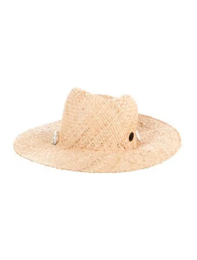 Pre-owned Maison Michel Raffia Sun Hat In Neutrals