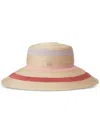 Maison Michel Rena Stripey Hat In Neutrals
