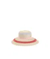 Maison Michel Rena Stripey Hat In Nude