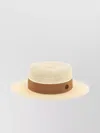 Maison Michel Ribbon Wide Brim Hat In White