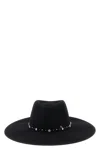 Maison Michel Roy Rock Studs Wool Felt Fedora Hat In Black