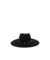 Maison Michel Roy Rock Studs Wool Felt Fedora Hat In Black