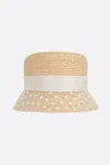 Maison Michel Mini Kendall Straw Boater Hat In Neutral