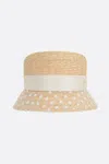 Maison Michel Mini Kendall Straw Boater Hat In Neutral