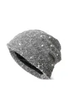 Maison Michel Sequin-embellished Beanie Hat In Gray
