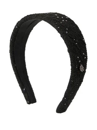 Maison Michel Sequin-embellished Headband In Black
