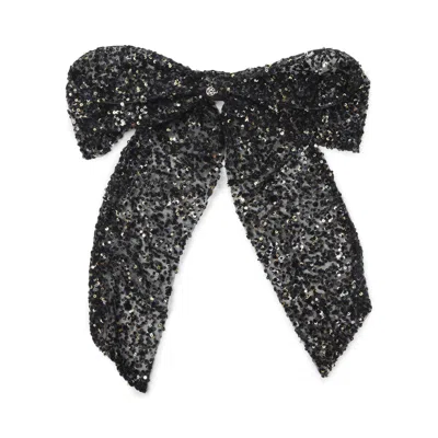 Maison Michel Sheer Black Bow Hat