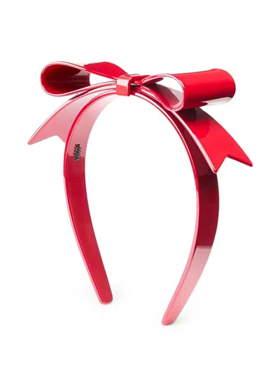 Maison Michel Sierra Bow-detail Headband In Red