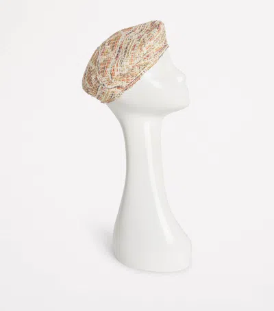Maison Michel Silk Tweed New Billy Beret In Neutral