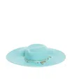 Maison Michel Sky Blue Solid Fedora Hat In Blue