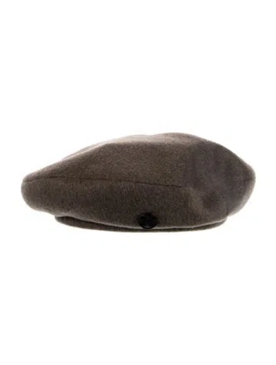 Pre-owned Maison Michel Solid Cashmere Hat W/ Tags In Brown