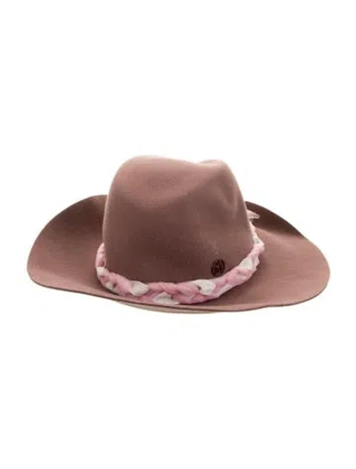 Pre-owned Maison Michel Solid Panama Hat In Red